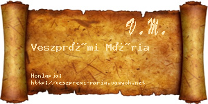 Veszprémi Mária névjegykártya