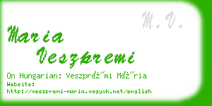 maria veszpremi business card